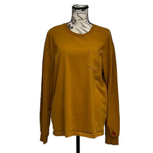 Vans Mens Yellow Long Sleeve Sweatshirt Pullover Skater Casual Preppy M
